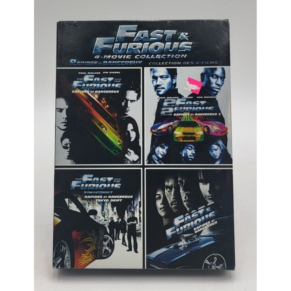 Fast & Furious 4-Movie Collection DVD 4-Disc Set 2009 Tested Working